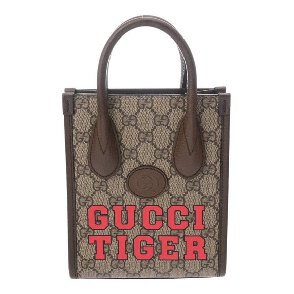 GUCCI Interlocking G Mini Tote GUCCI TIGER Beige / brown 671623 800000138019000 - Picture 1 of 10